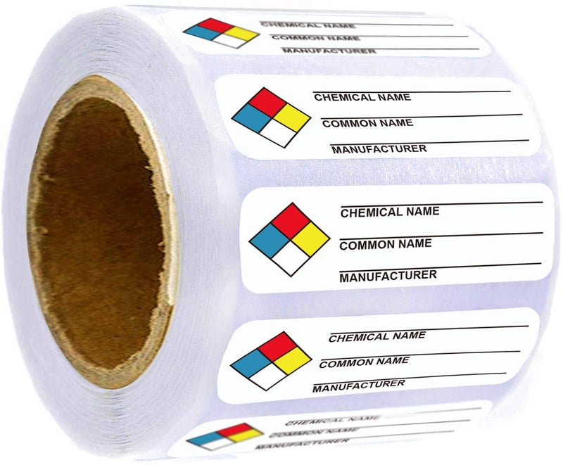 Well Tile SDS Stickers/MSDS Stickers for Chemical Safty Data 1 X 3 Inches - Chemical Identifying and Labeling Sticker Decals - 250 HIMG Write-in Labels - Image 1